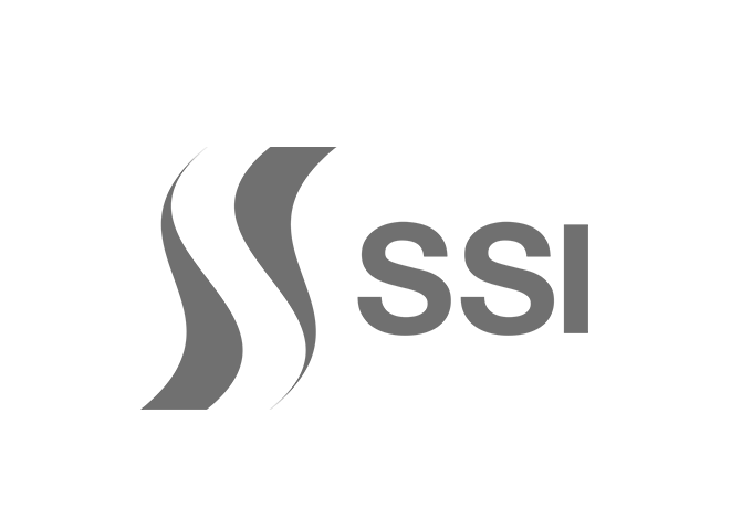 Il logo SSI, azienda che opera nel settore della sicurezza aziendale, aiuta le aziende ad essere sicure in modo efficiente e ad ottenere le informazioni necessarie per le decisioni strategiche.